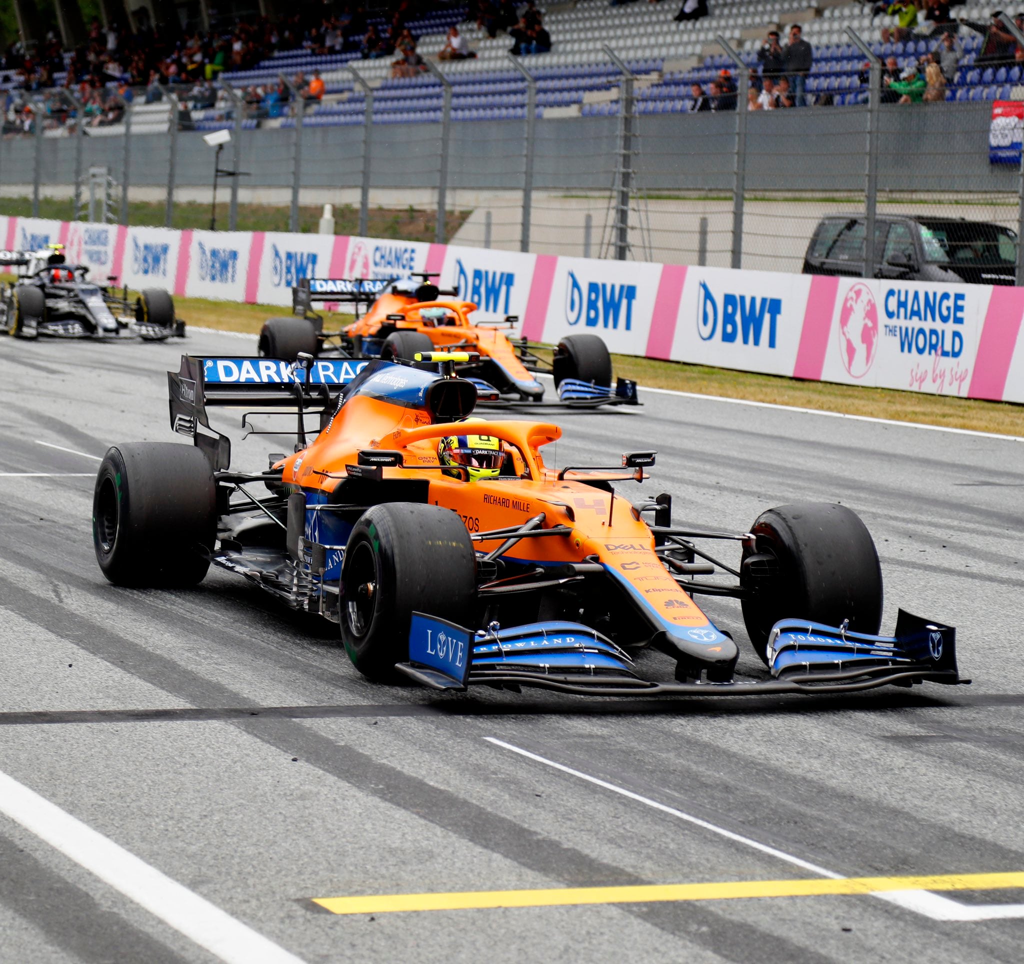 Lando Norris largó segundo la carrera