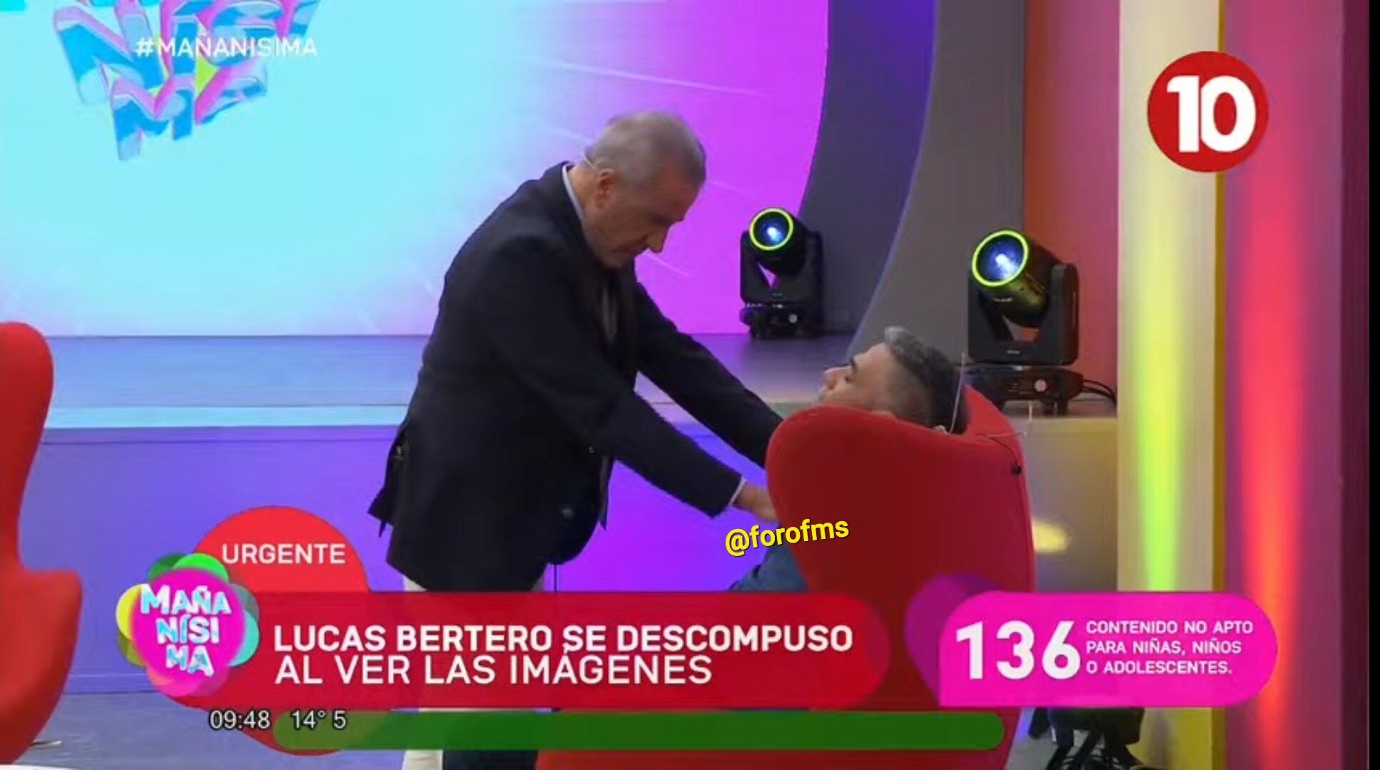 Lucas Bertero fue asistido en vivo