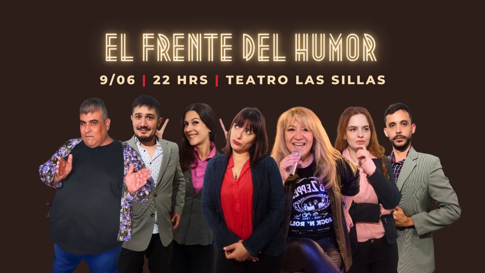 El show de stand up en el teatro Las Sillas.