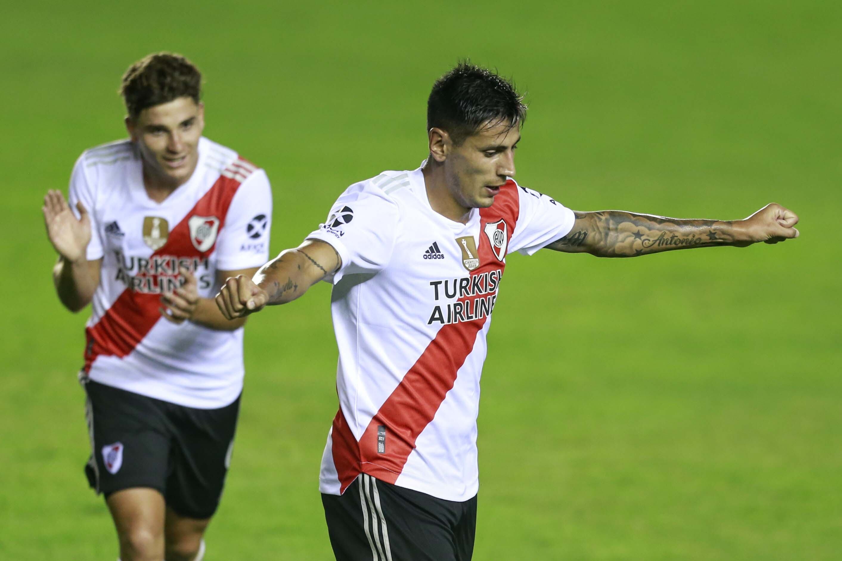 El mendocino Fabrizio Angileri, convirtió su primer gol con la camiseta de River Plate. / Gentileza.