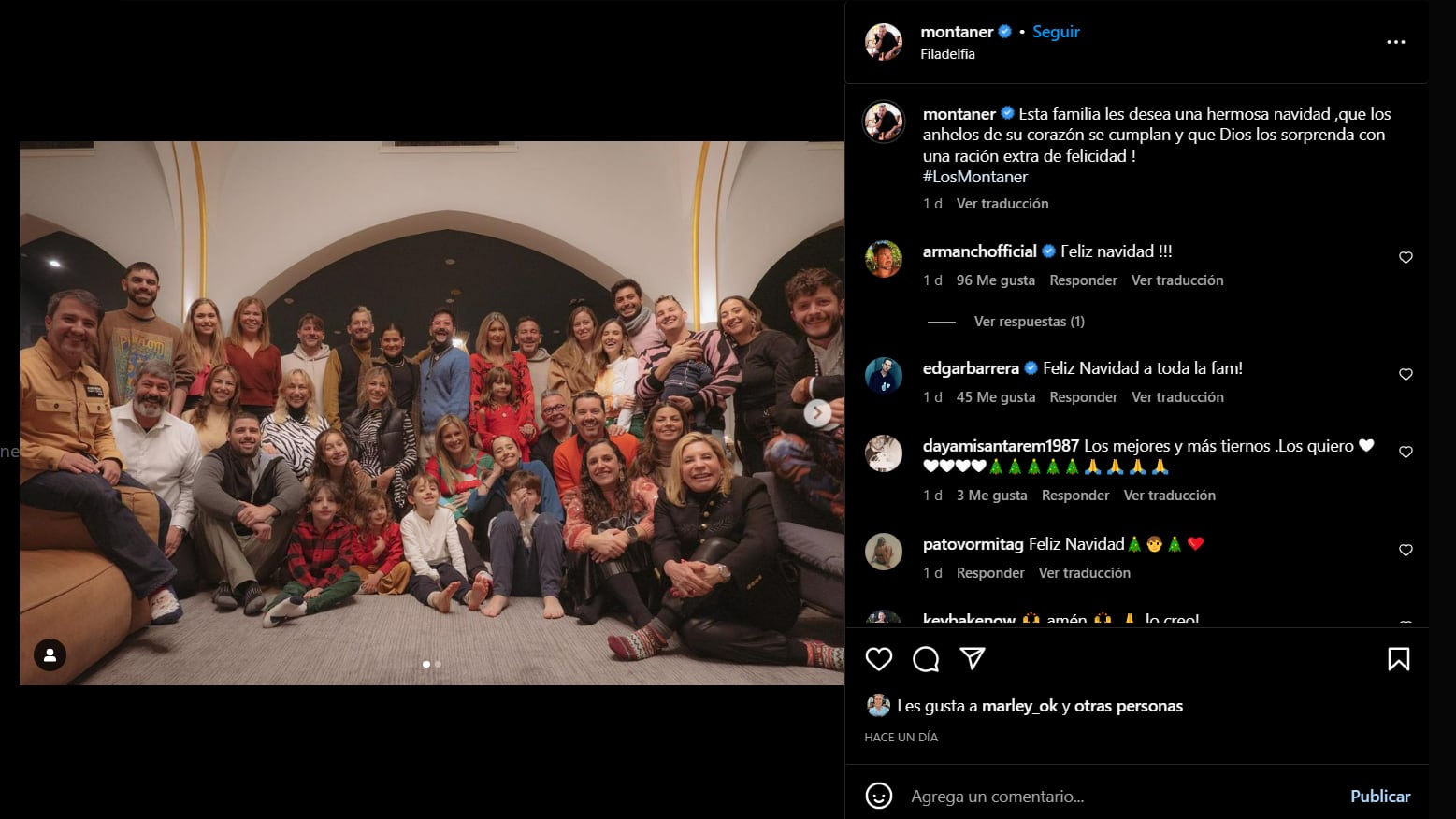 El posteo de Ricardo Montaner con toda la familia a pleno