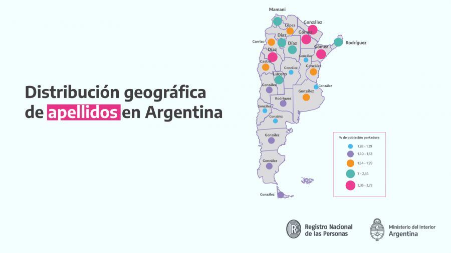 Los apellidos que más se repiten en cada provincia.