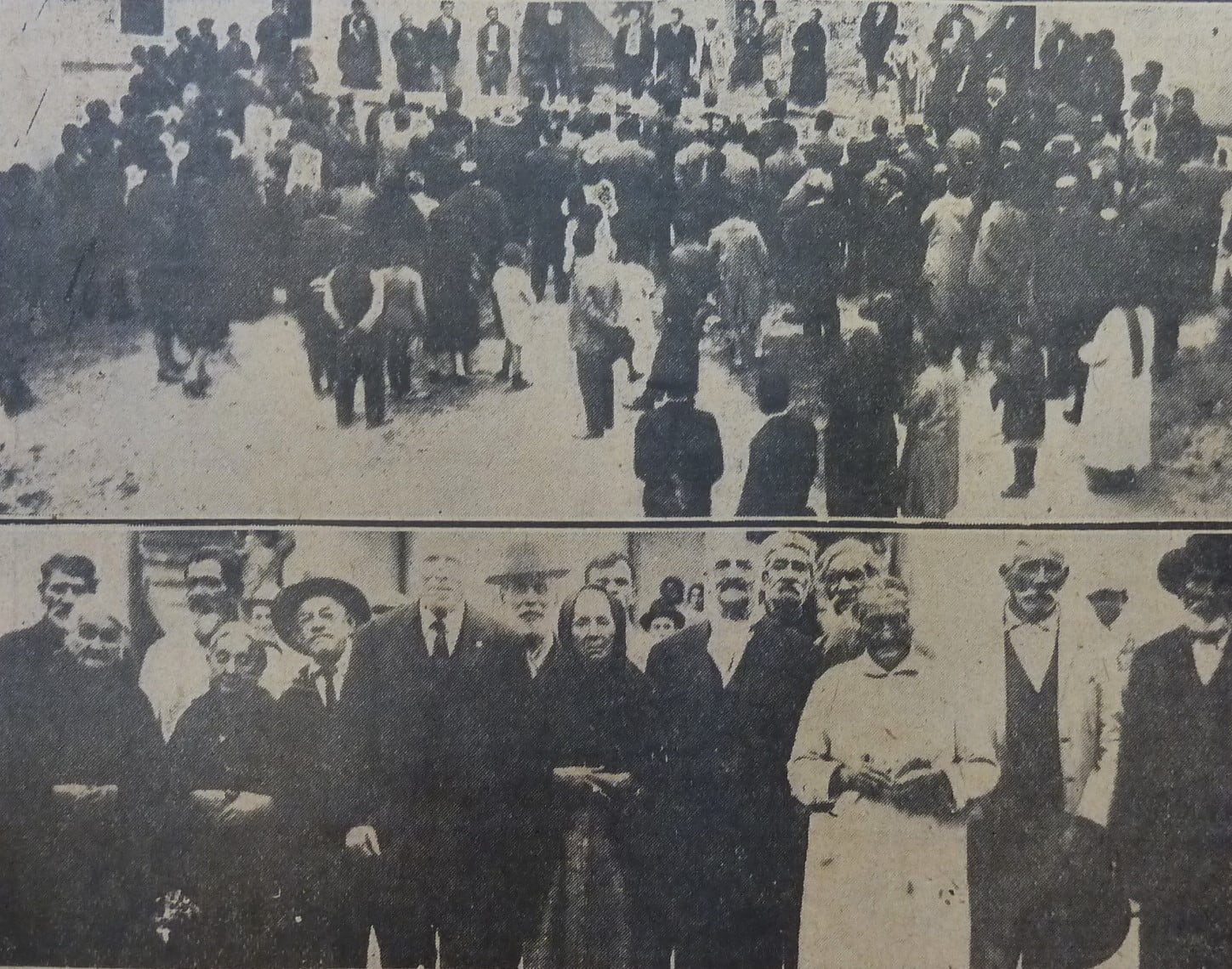 Día de la inauguración. Arriba: Ceremonia de apertura; abajo: un grupo de beneficiarios. Fuente: La Palabra, 13 de octubre de 1928