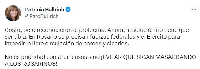 Bullrich habló de los anuncios del presidente - Twitter