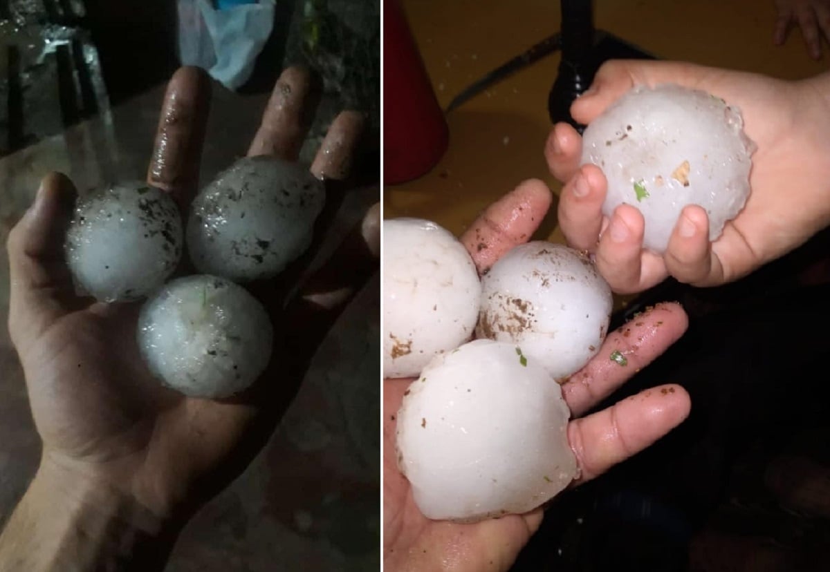 Tormenta de granizo en San Martín, Rivadavia y Junín (Facebook)