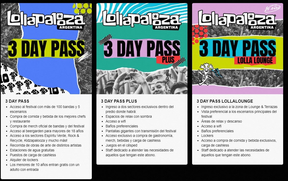 Lollapalooza Argentina 2025 - 3 day pass