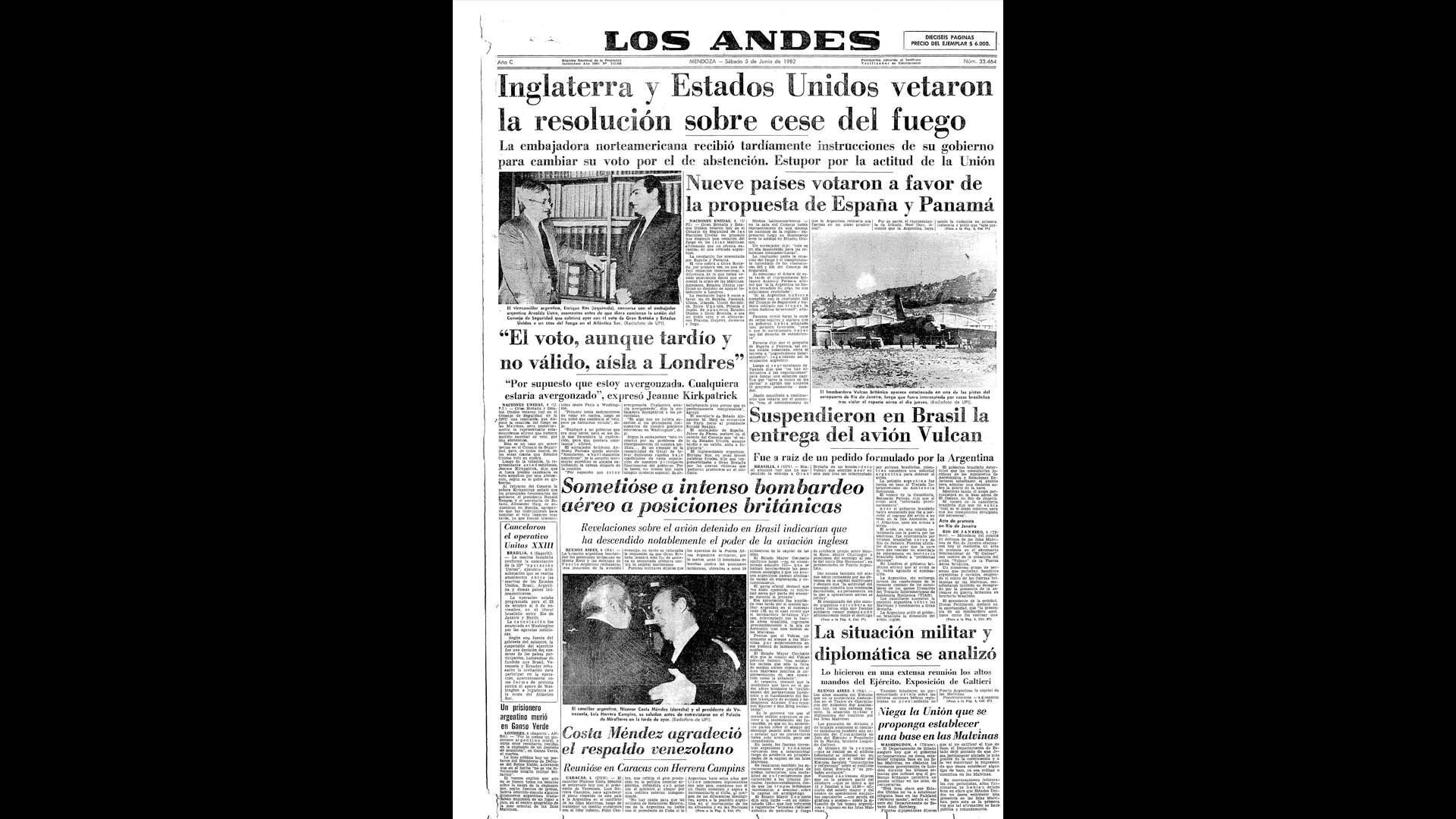 Un recorrido día a día por las portadas del medio más importante de Mendoza, para conocer el pulso diario de la guerra que enluteció a todo el país.