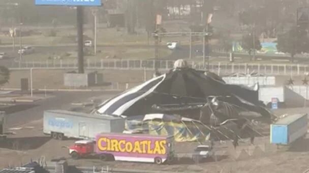 “Jamás vimos algo como esto”: así se vivió el momento en que el viento voló la carpa de un circo. Foto: Captura Video