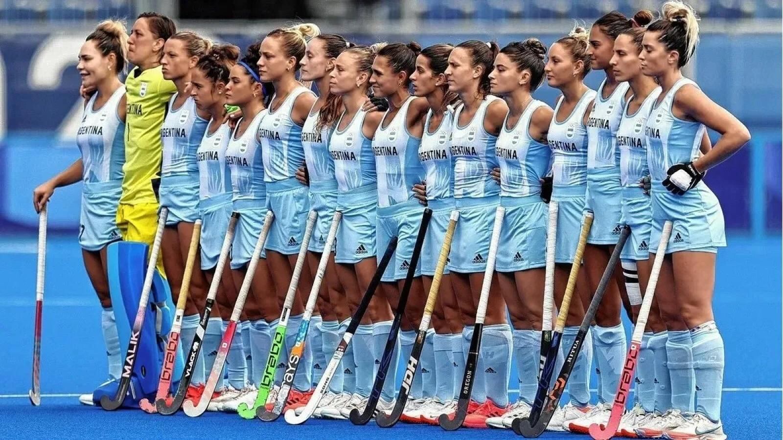 Las Leonas, con Delfina Thomé. Panamericanos 2023, donde Argentina clasificó a Paris 2024.