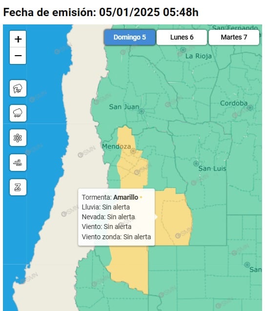 Alerta del SMN