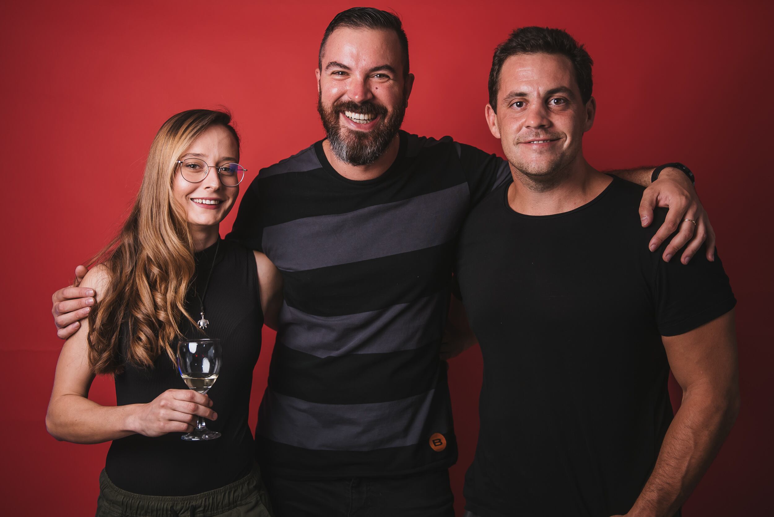 Evangelina González, Martín Orozco y Eusebio Guiñazú.