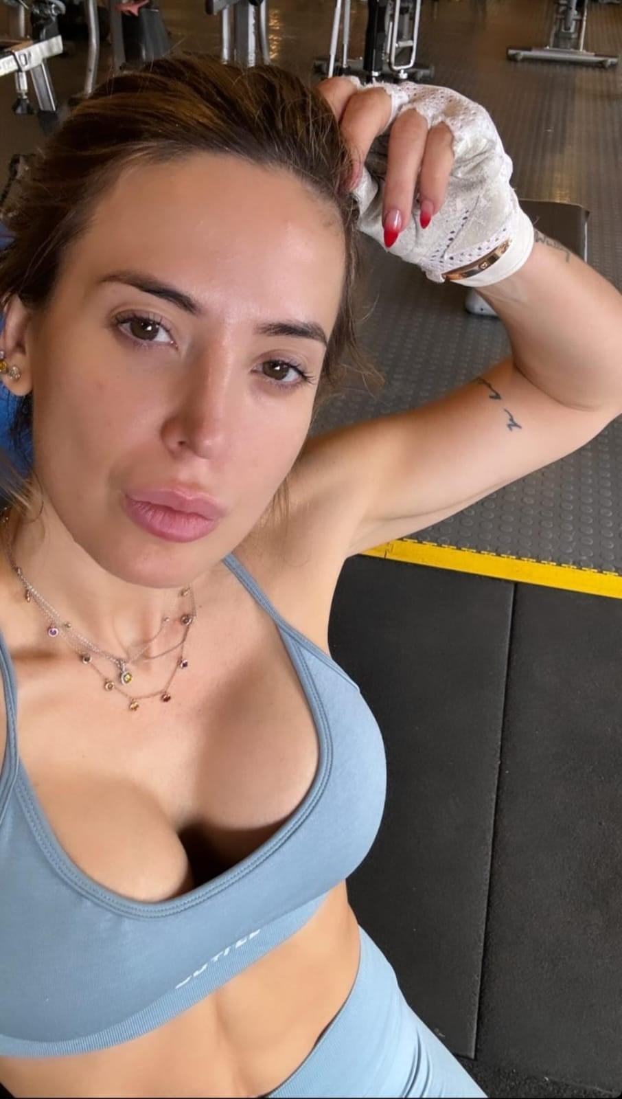 Jésica Cirio desde el gimnasio.