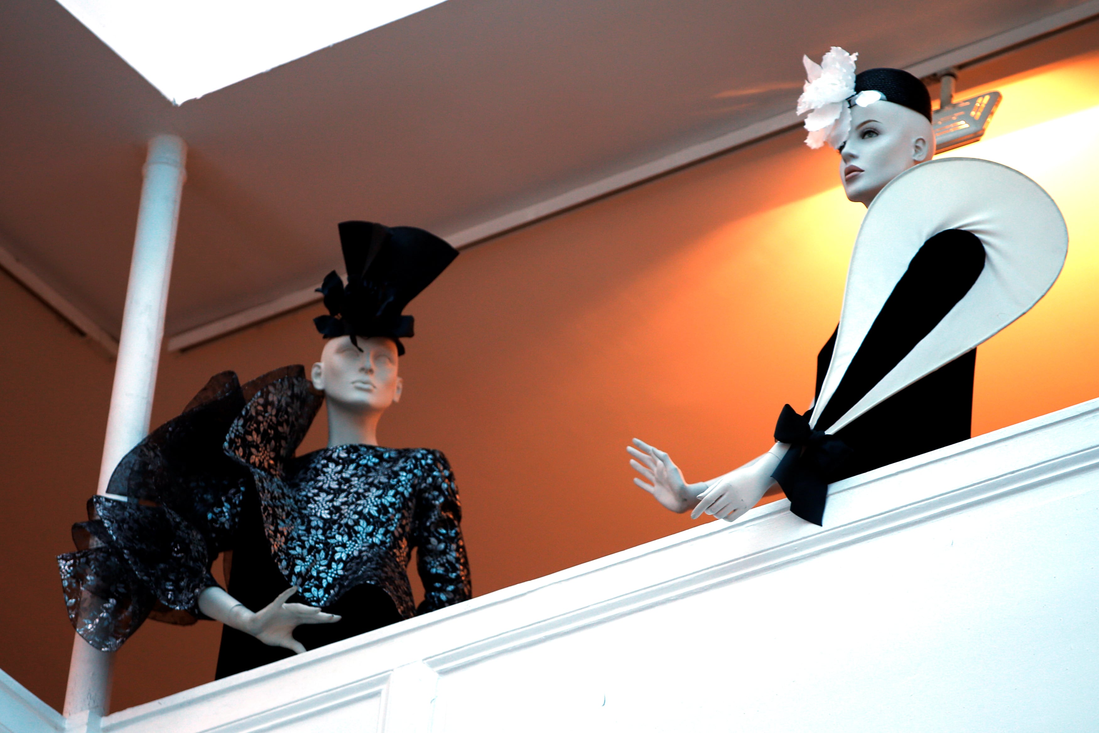 FILE PHOTO: A view shows fashion creations by French fashion designer Pierre Cardin in his museum called "Past-Present-Future" in Paris November 12, 2014. REUTERS/Charles Platiau/File Photo