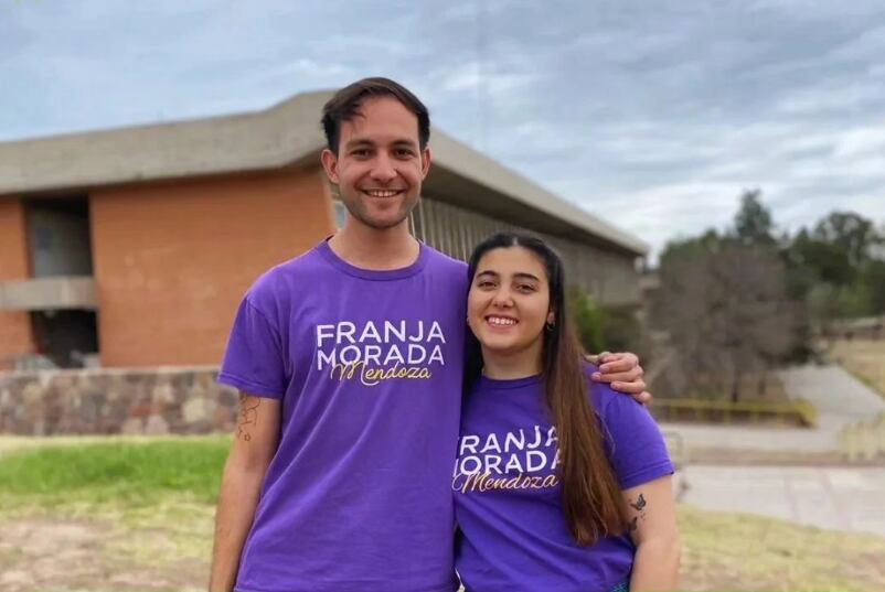 Mauro Bourguet y Vicki Fiochetta, candidatos de la Franja Morada en Ciencia Política.