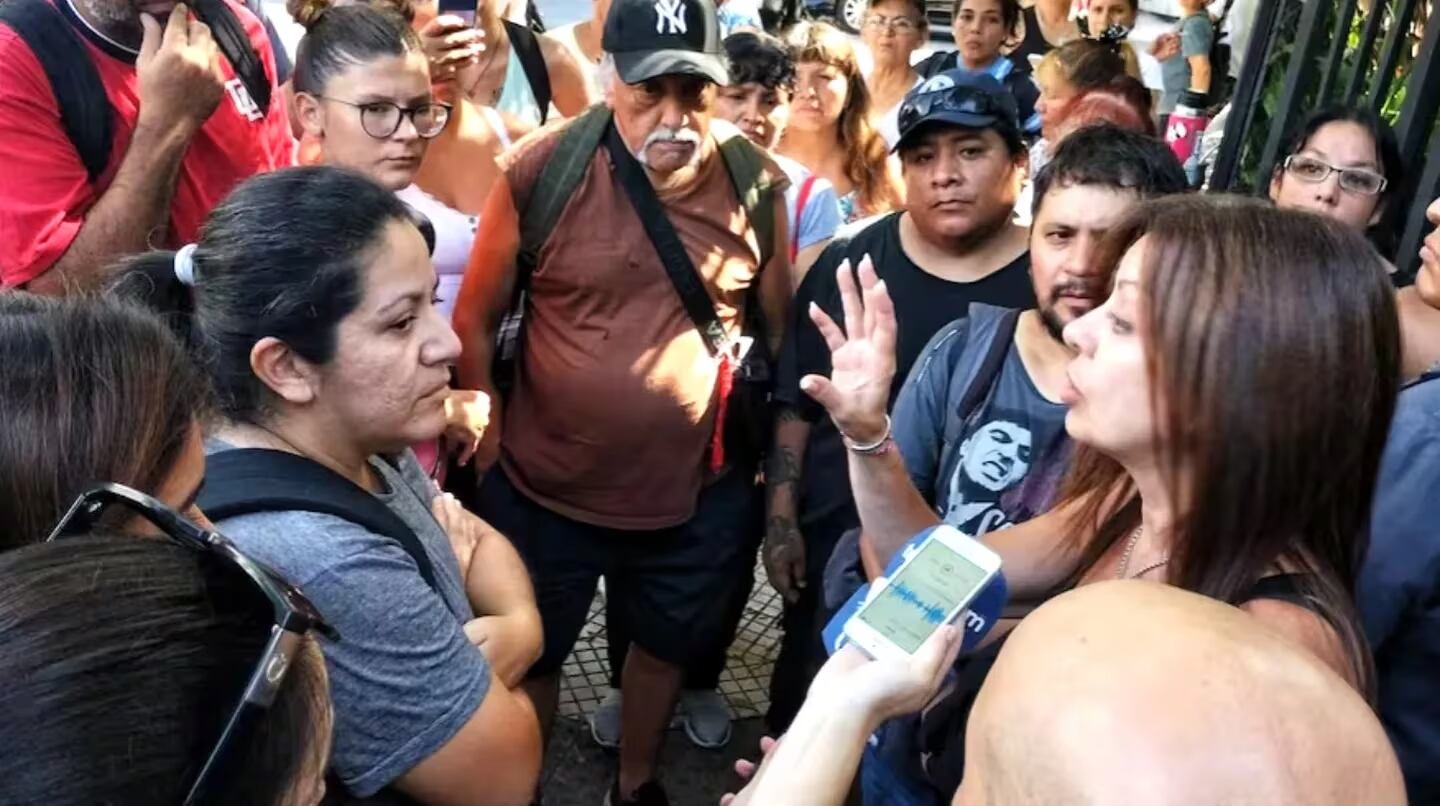 La ministra de Capital Humano, Sandra Pettovello, durante la manifestación de merenderos. (Gentileza Utep)