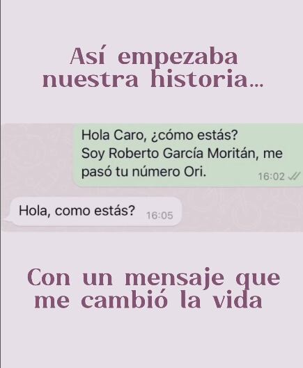 El primer chat entre Pampita y Roberto García Moritán