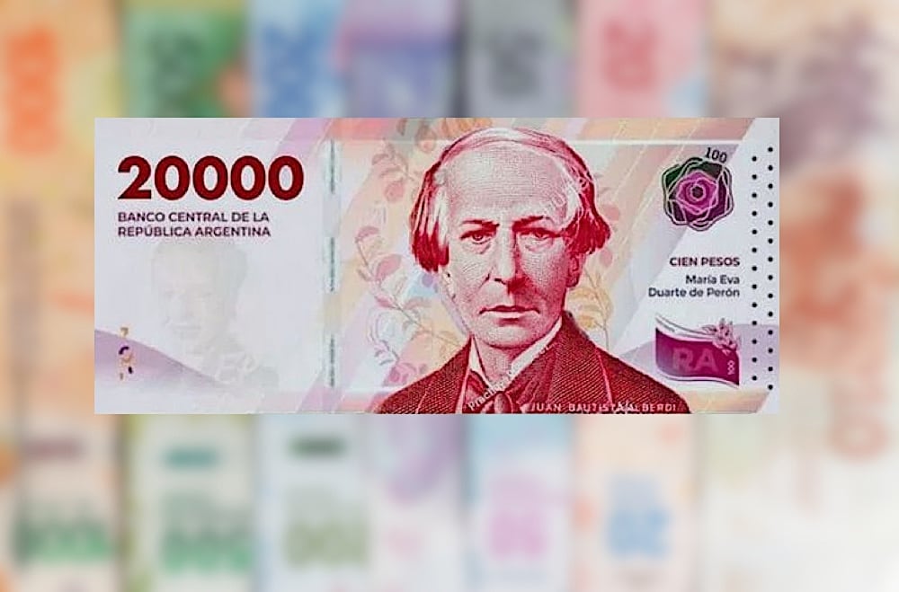 El Banco Central aseguró que el nuevo billete de $ 20.000 llegará a finales e octubre. Imagen ilustrativa