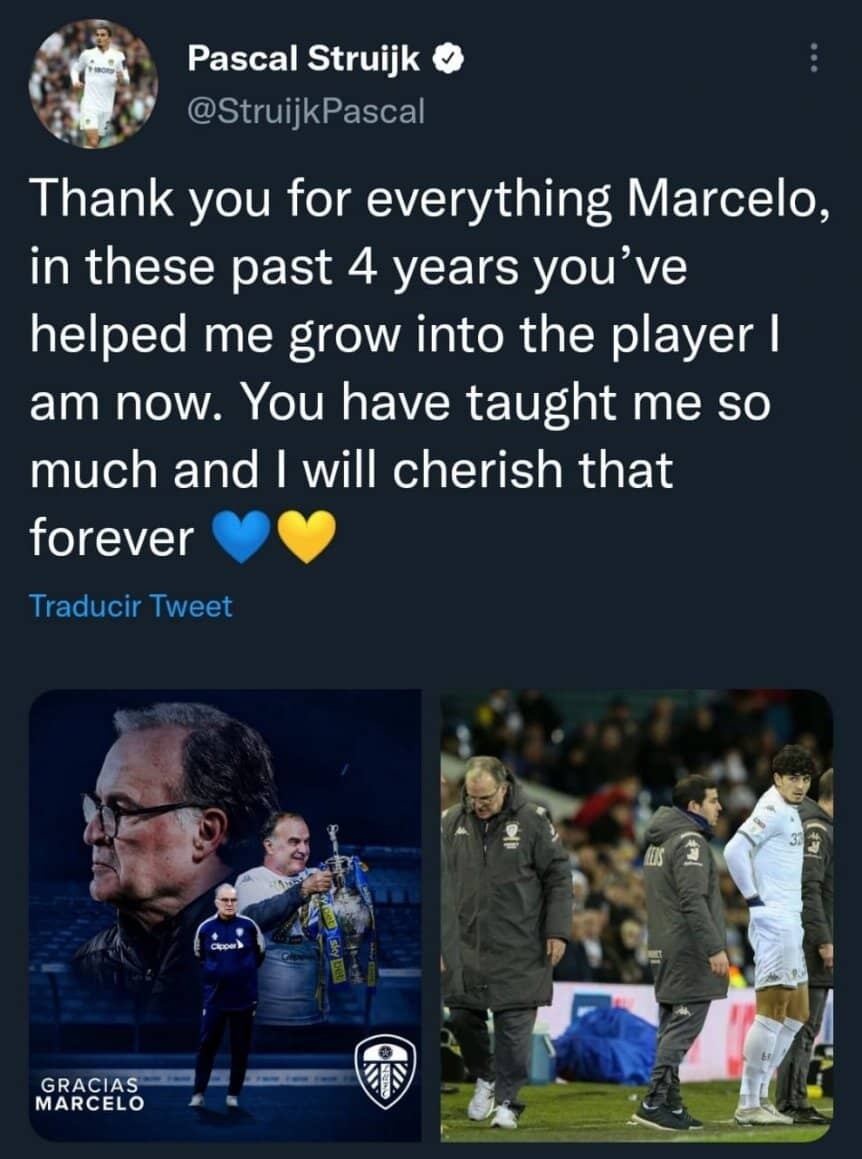 La despedida a Marcelo Bielsa. Amor eterno. / Gentileza.