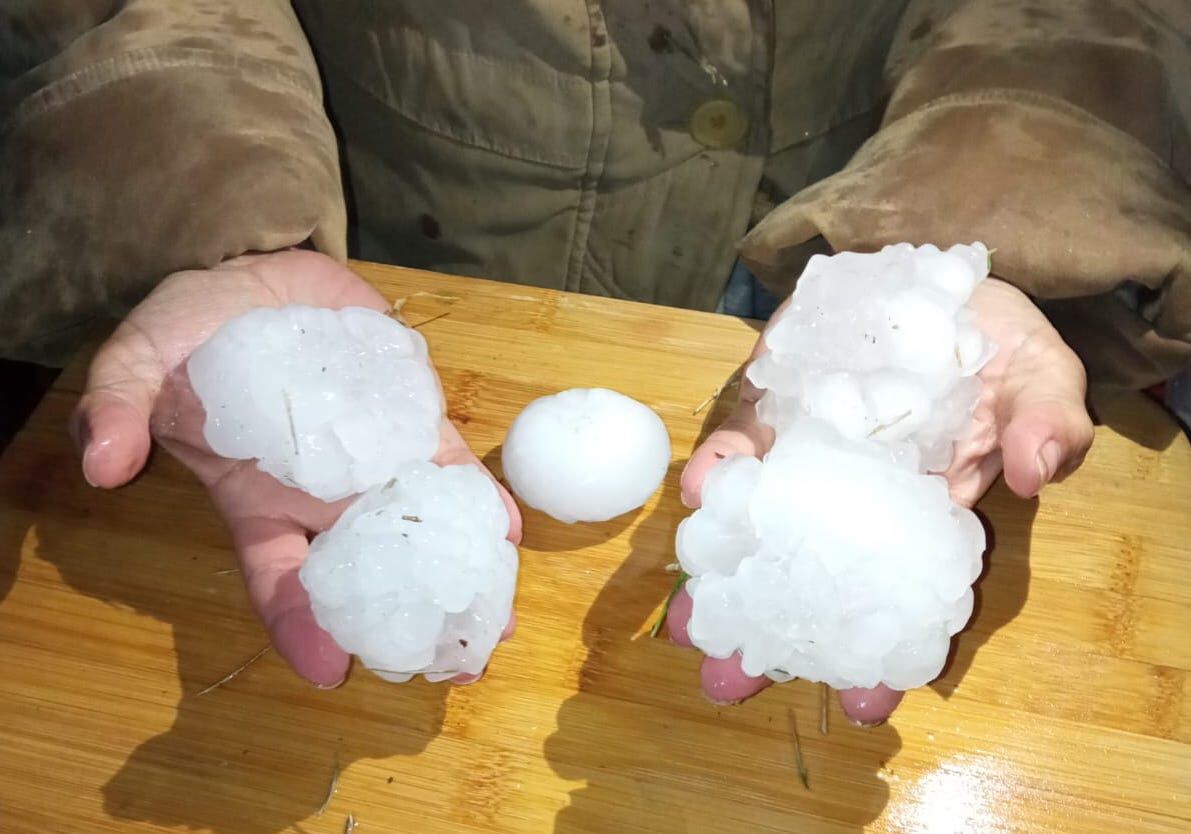 Una fuerte tormenta de granizo se sintió con fuerza en San Rafael el 21 de abril pasado. Foto: Gentileza.