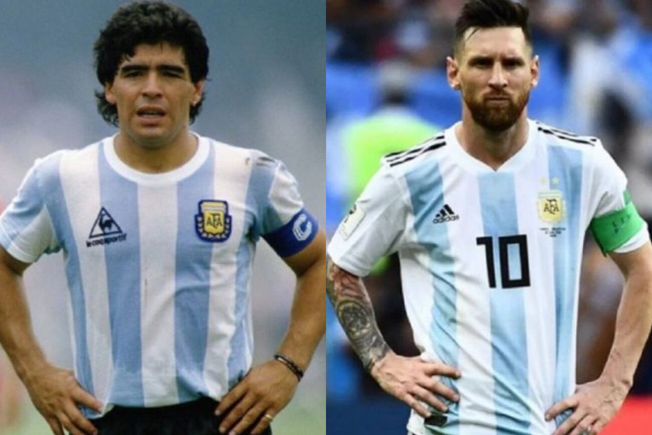 Diego Maradona y Lionel Messi