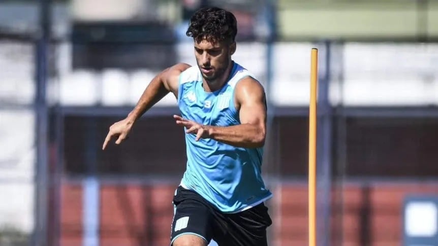 El mendocino Marco Di Cesare entrenó a la par de sus compañeros y podría jugar ante Boca. / Gentileza.