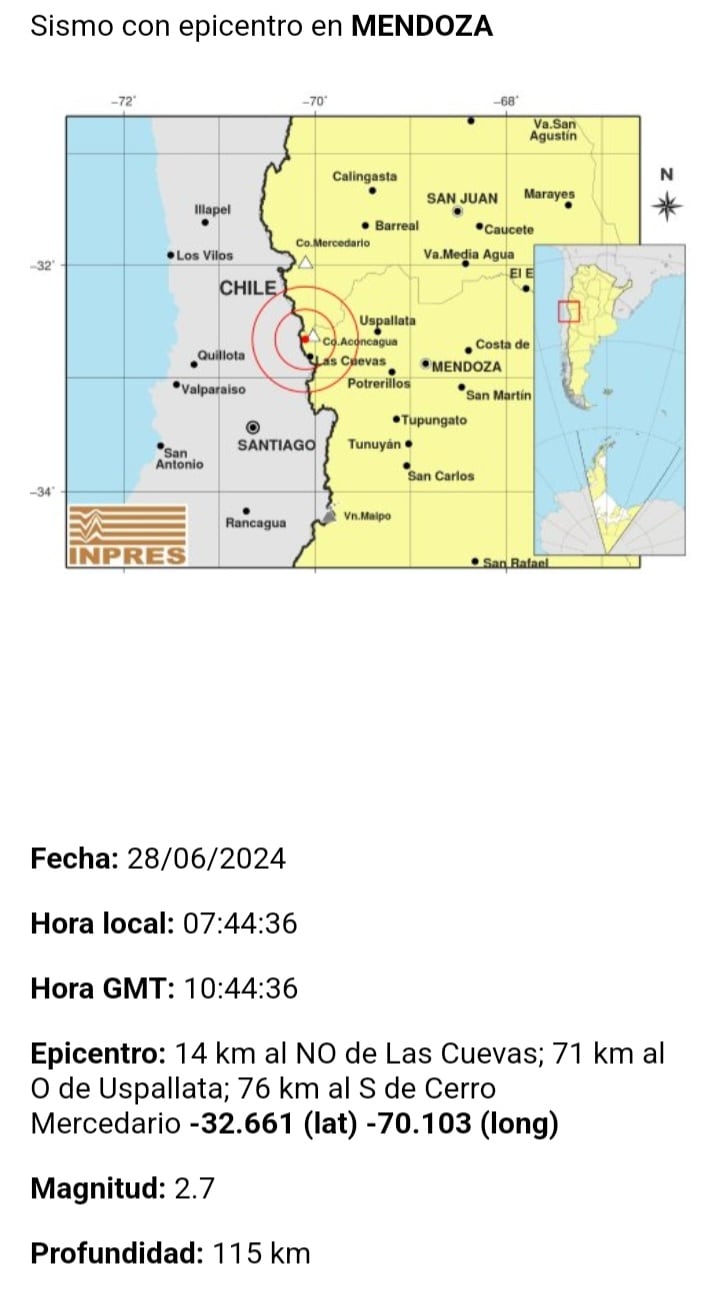 Este jueves 28 de junio se registró un temblor en la zona de Alta Montaña.