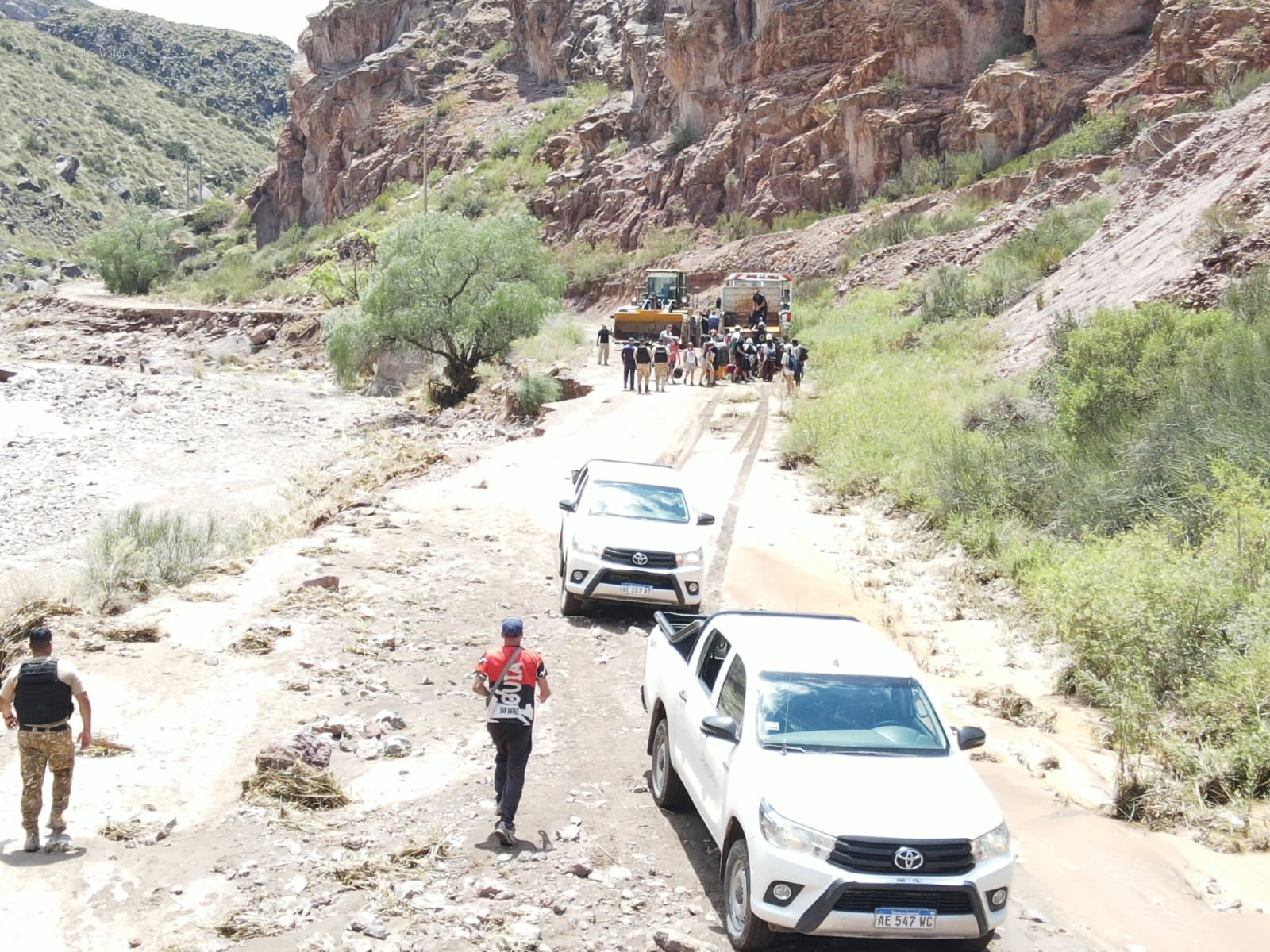 Evacuaron a 30 personas en Valle Grande y Cañón del Atuel ante el aumento del caudal del río. Gentileza