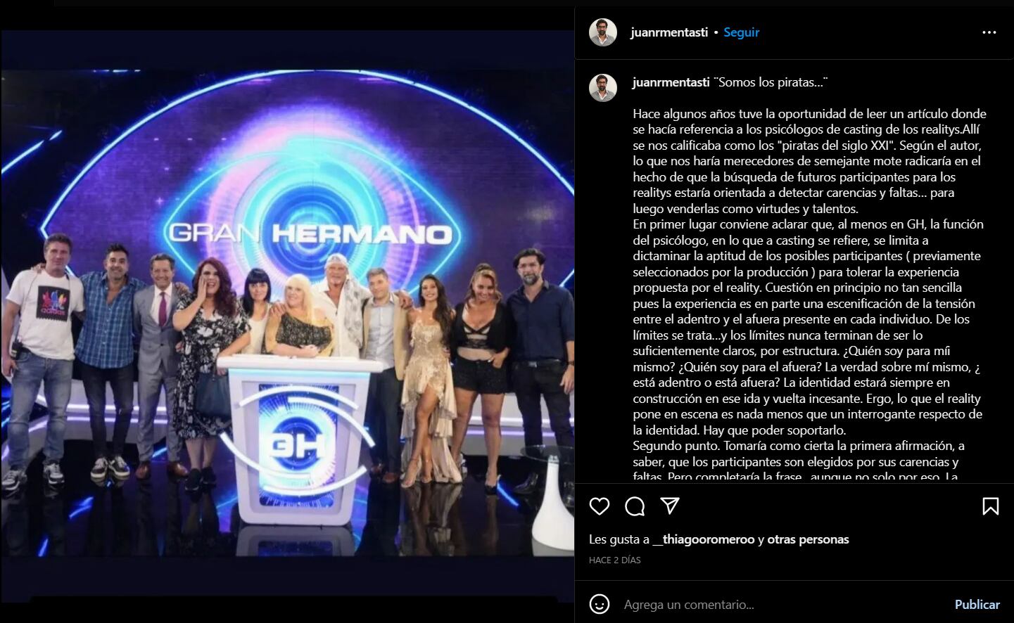 El descargo de Juan, el psicólogo de Gran Hermano