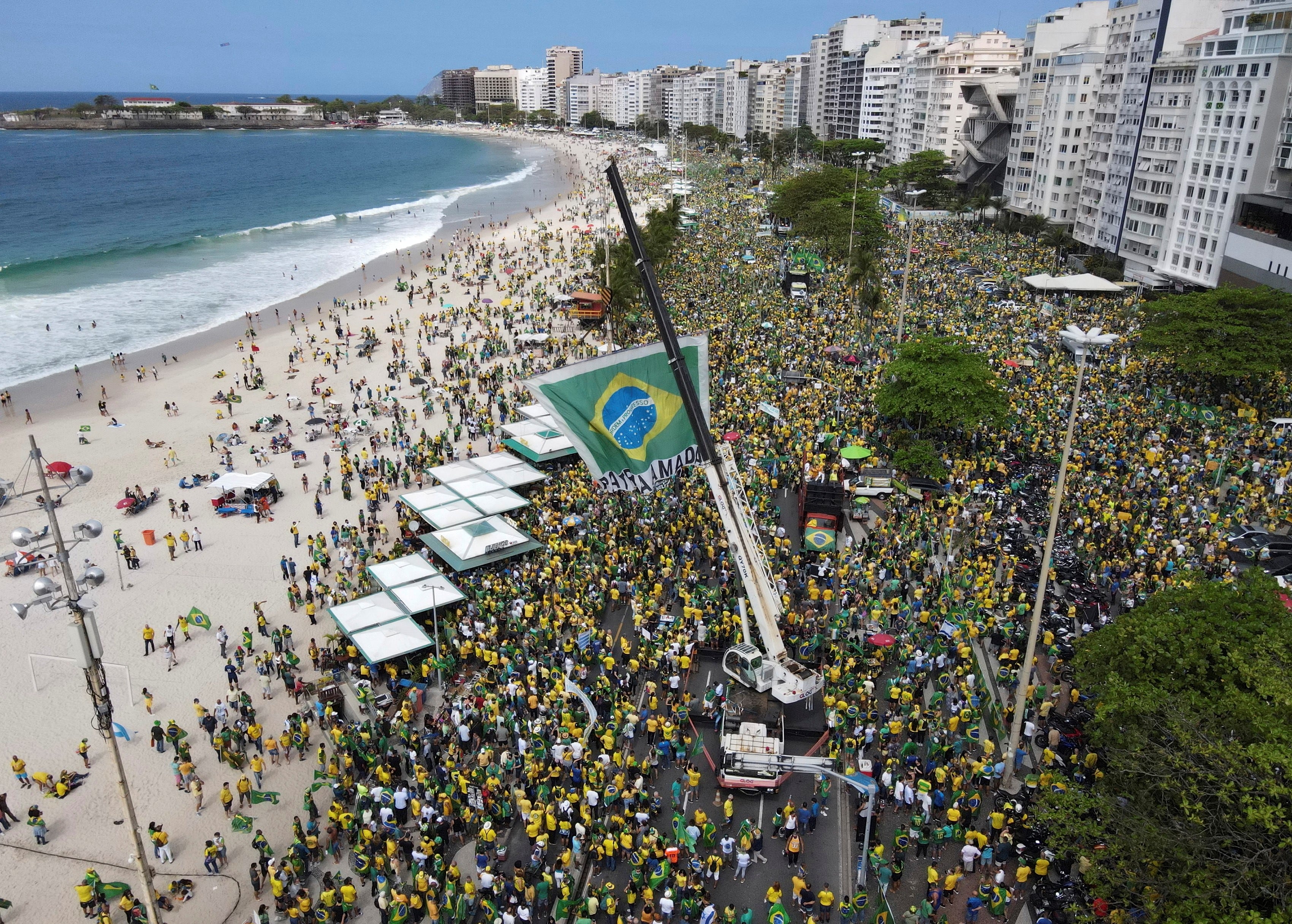 Bolsonaro dio un fuerte discurso. AP