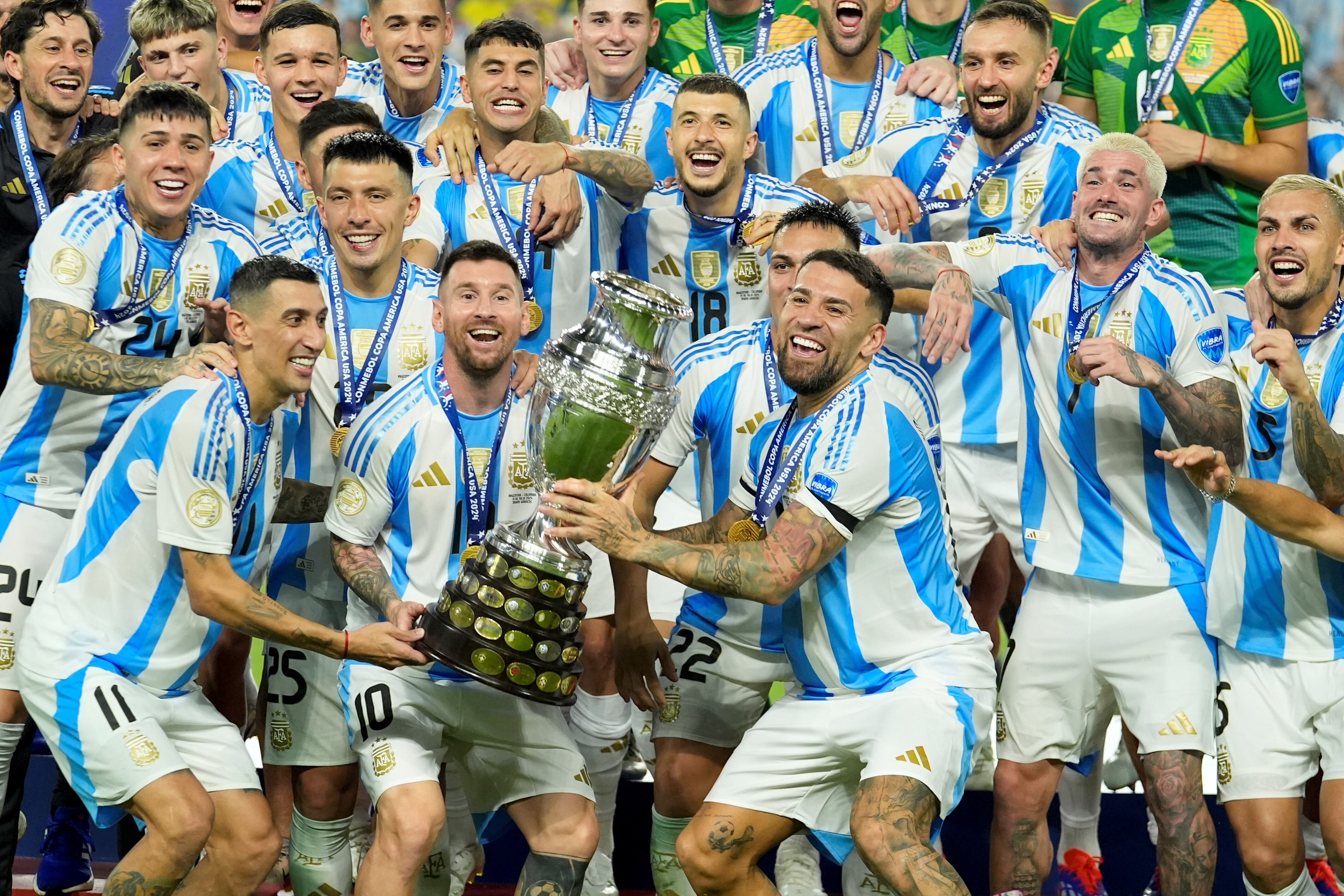 El festejo de la Selección Argentina, bicampeona de la Copa América en 2024.