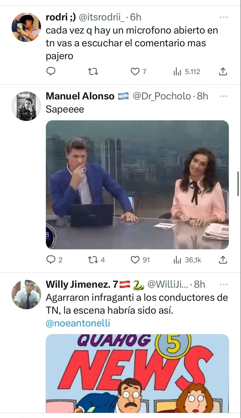 Se filtró una frase hot en el vivo de TN y reaccionaron en las redes.