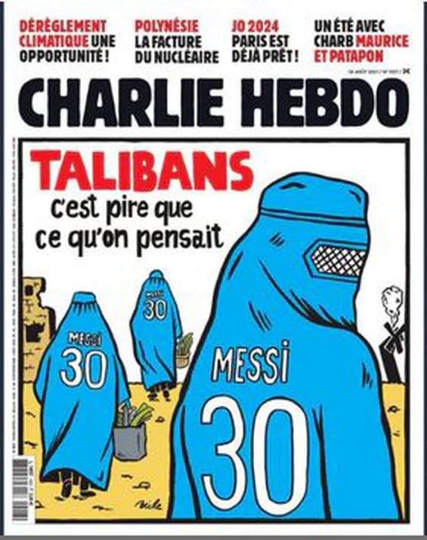 La revista Charlie Hebdo con una portada que enciende la alarma en el PSG por posible Atentado.