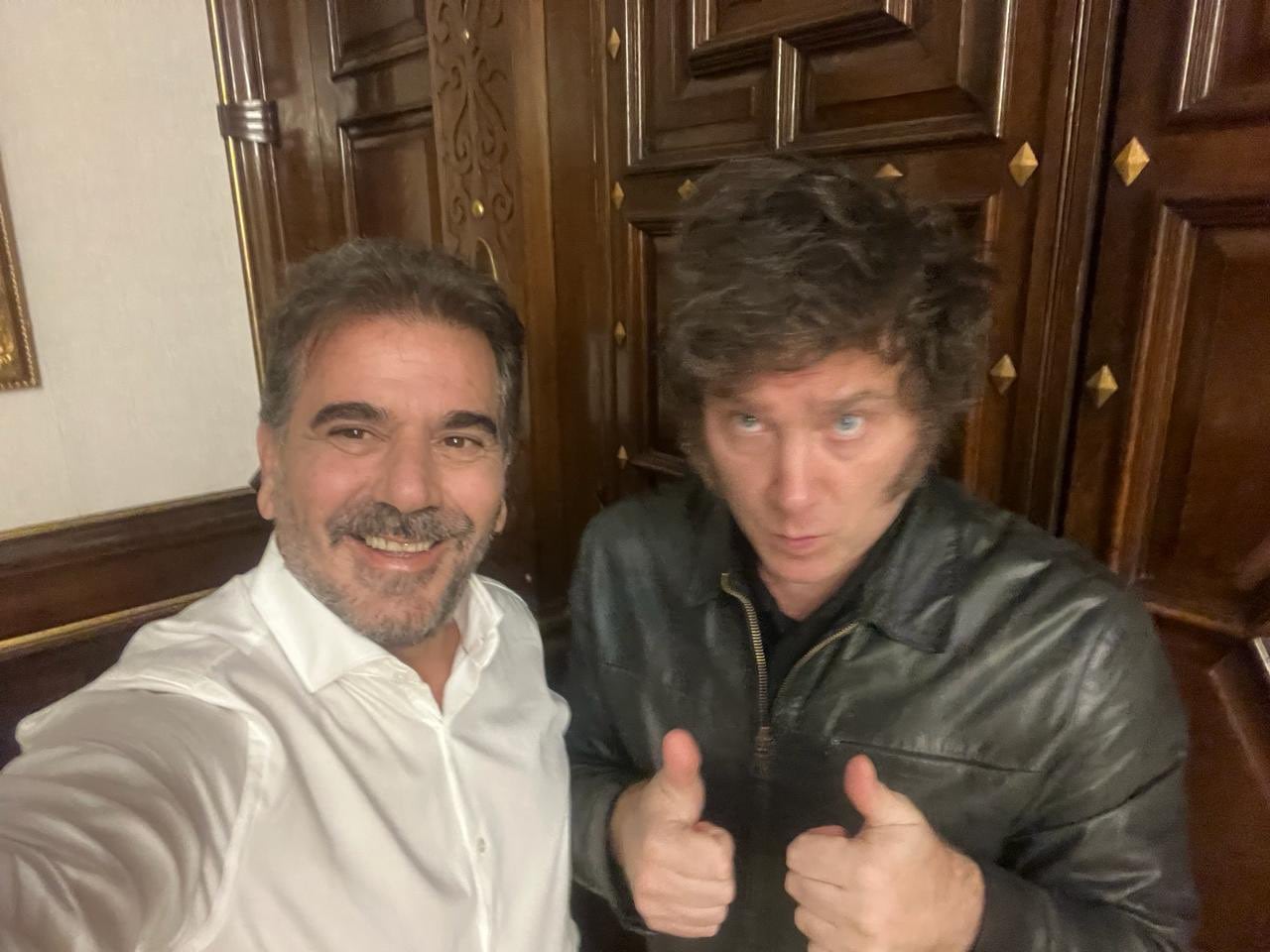 El presidente Javier Milei con el jefe del bloque de diputados del PRO, Cristian Ritondo (Foto: X)