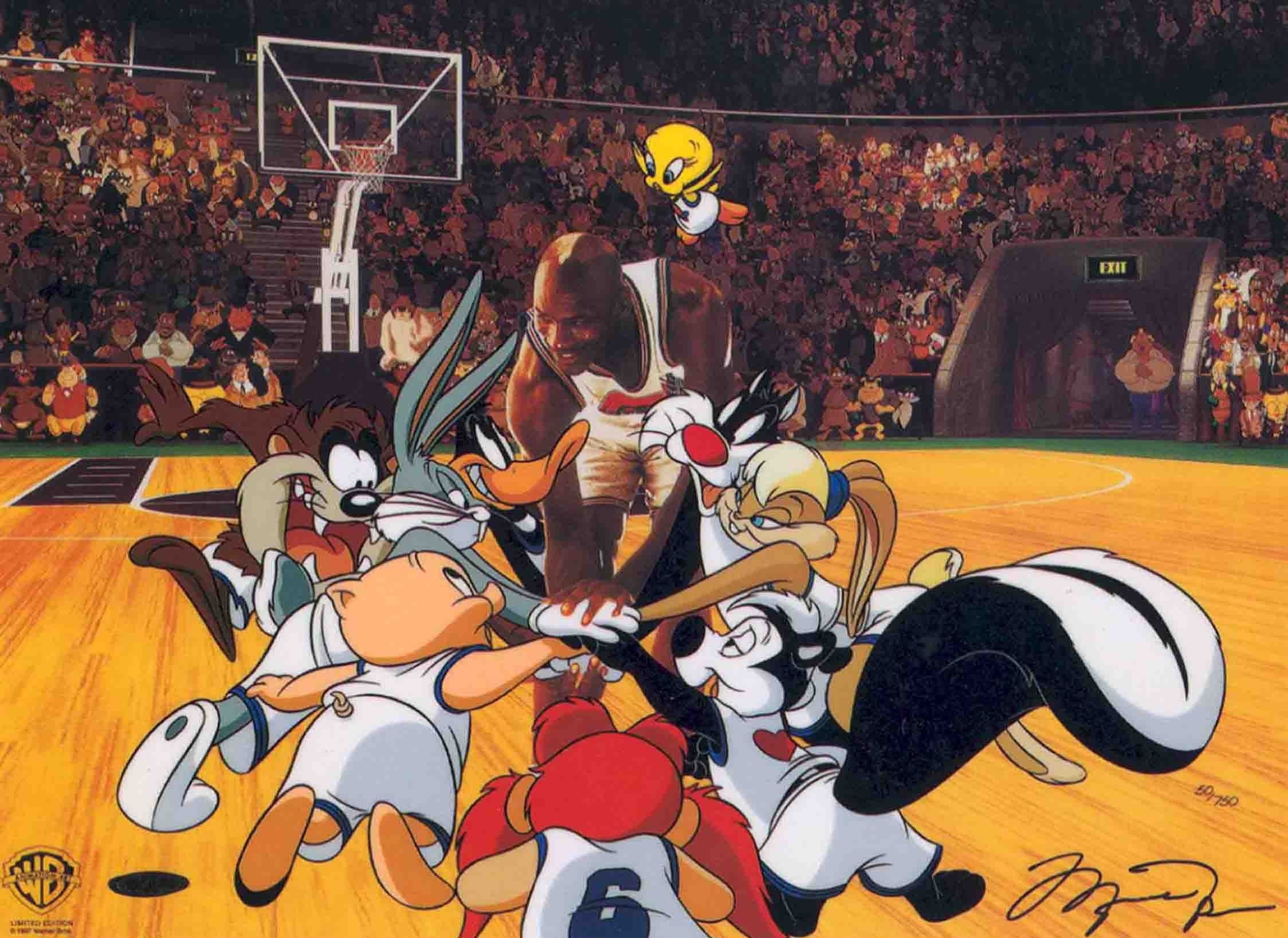 Pepe Le Pew estuvo en la primera película de Space Jam, lanzada en 1996. Lo eliminaron de la secuela.