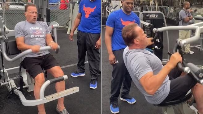 A sus 74 años, el actor se sigue entrenando con todo en el gimnasio