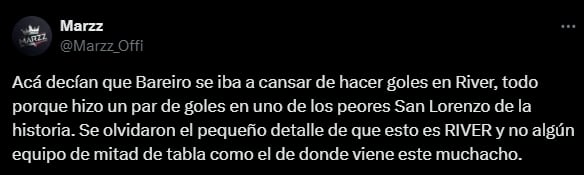 Las críticas de los hinchas de River hacia Adam Bareiro