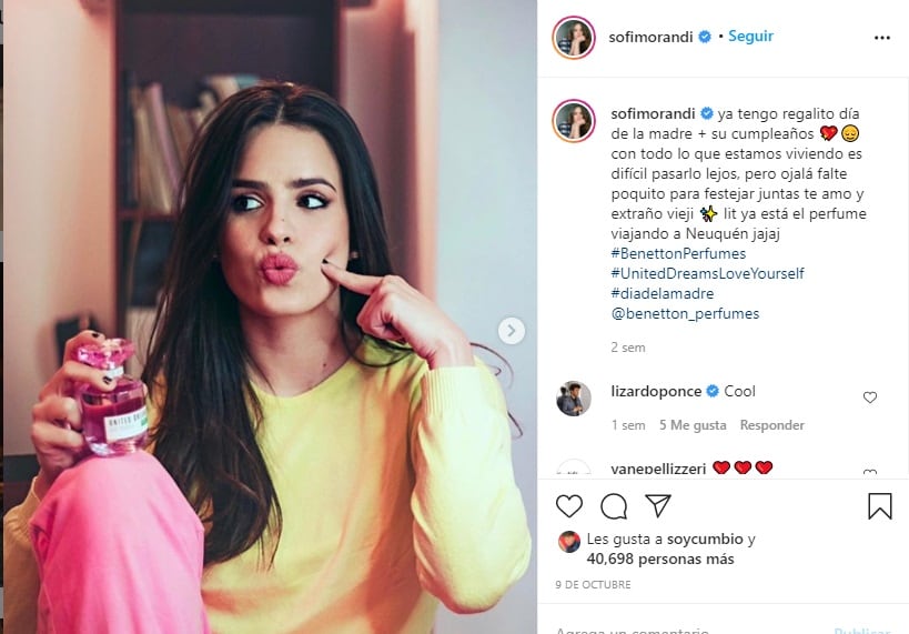 Los posteos de la influencer