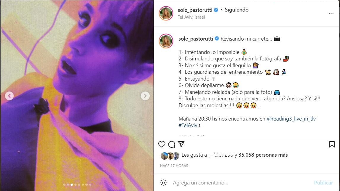 Las fotos con las que Soledad Pastorutti divirtió a sus millones de seguidores.