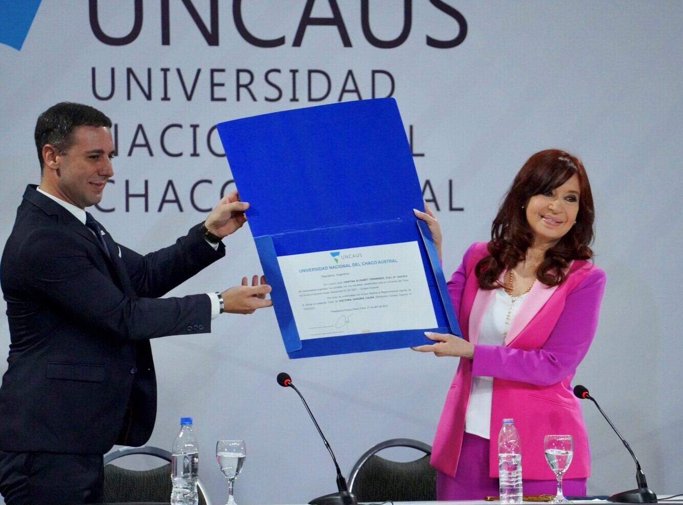 Cristina Fernández De Kirchner recibió un doctorado honoris causa en el Chaco. Foto Clarín