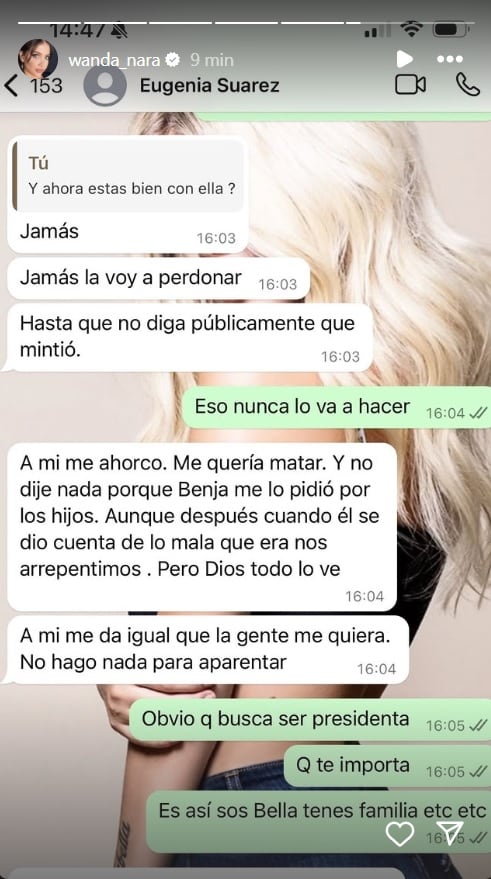 Wanda Nara filtró terribles chats íntimos con la China Suárez que involucran a Pampita.