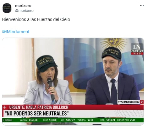 Bullrich anunció que apoyará a Milei en el balotaje y estallaron los memes - X