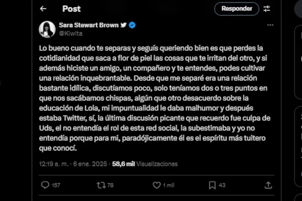 Sara Stewart Brown se despidió de Jorge Lanata.