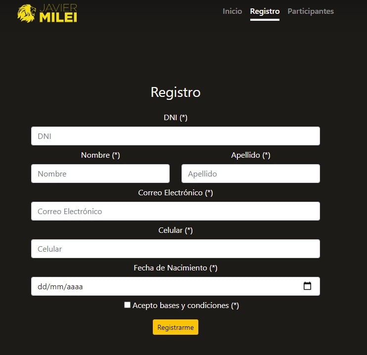 Registro para el sorteo de Javier Milei: habilitada inscripción para marzo (Web)