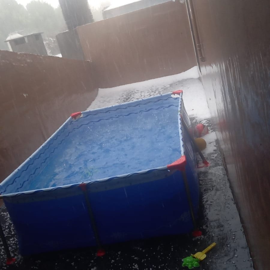 Tormenta de granizo en San Rafael.