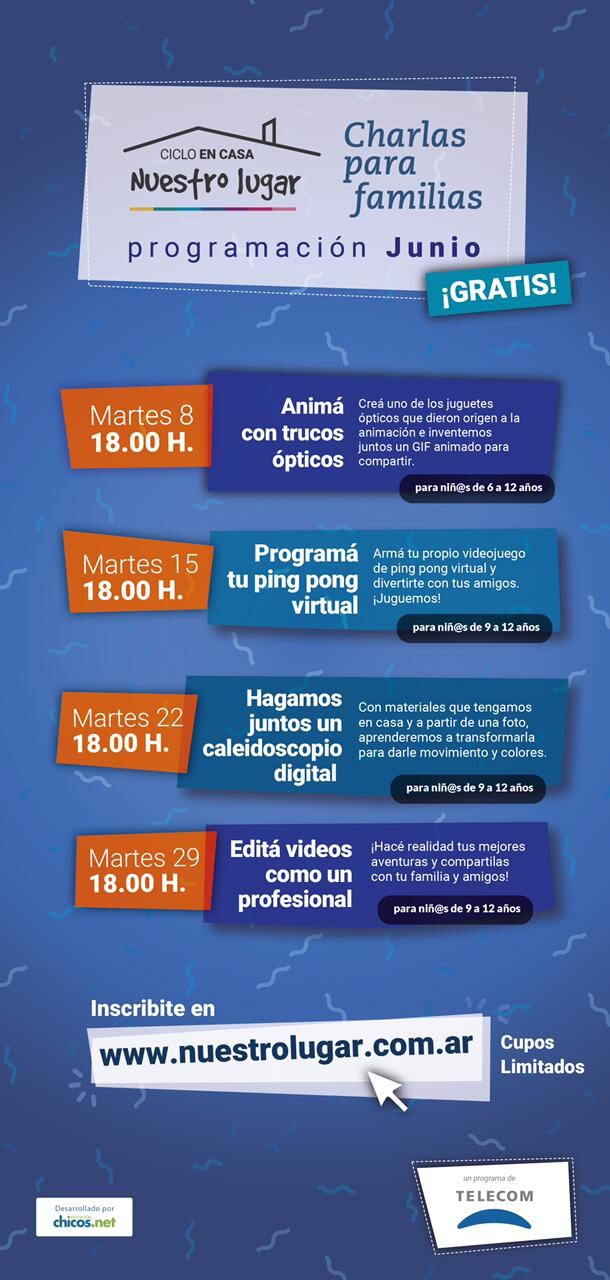 Telecom presenta un nuevo ciclo de talleres virtuales y gratuitos para aprender tecnología en familia