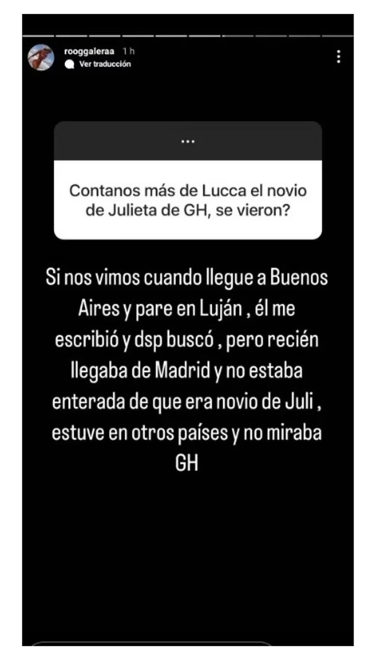 Rompió el silencio la supuesta amante del novio de Julieta Poggio de Gran Hermano