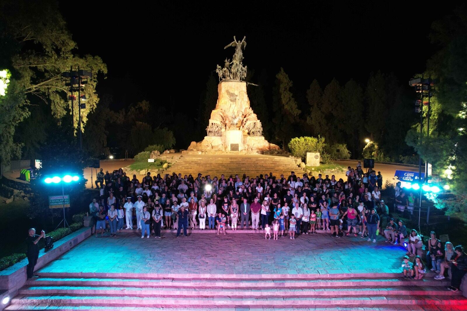 Espectáculo en el Cerro de la Gloria por los 110 años del monumento (Prensa Gobierno de Mendoza)