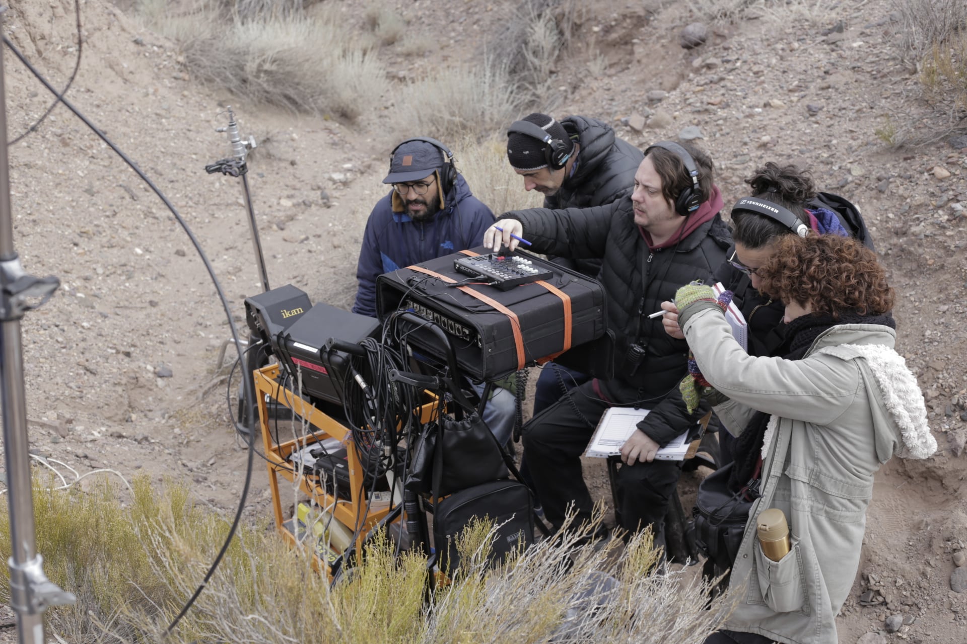 Backstage de "Paisaje", película de Matías Rojo recientemente estrenada. Foto: Gentileza de la producción.