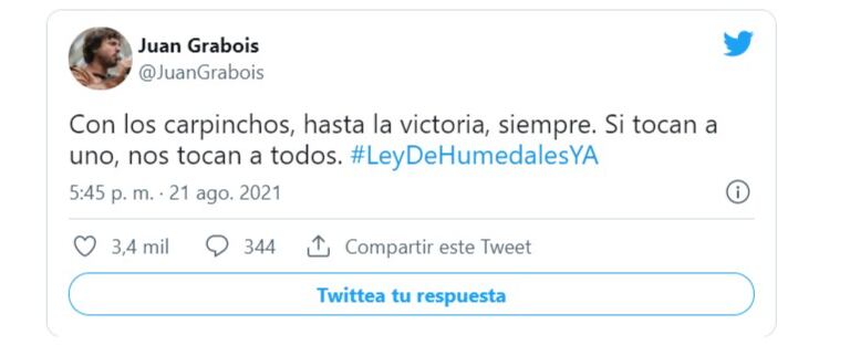 Juan Grabois defendió los animales y pidió por la ley de humedales.