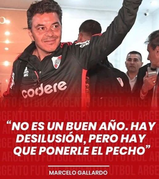 "No es un buen año, hay desilusión, pero hay que ponerle el pecho". Marcelo Gallardo. / Gentileza.